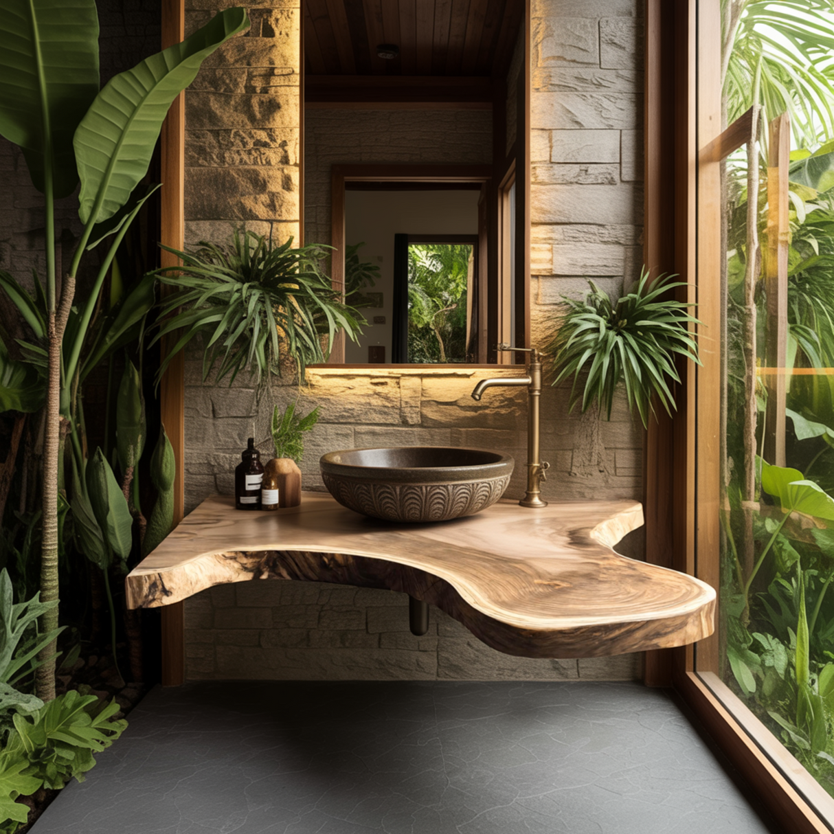 Aurelin Drift Organic Wood Floating Bathroom Vanity - Timberustic Floating Bathroom Vanity