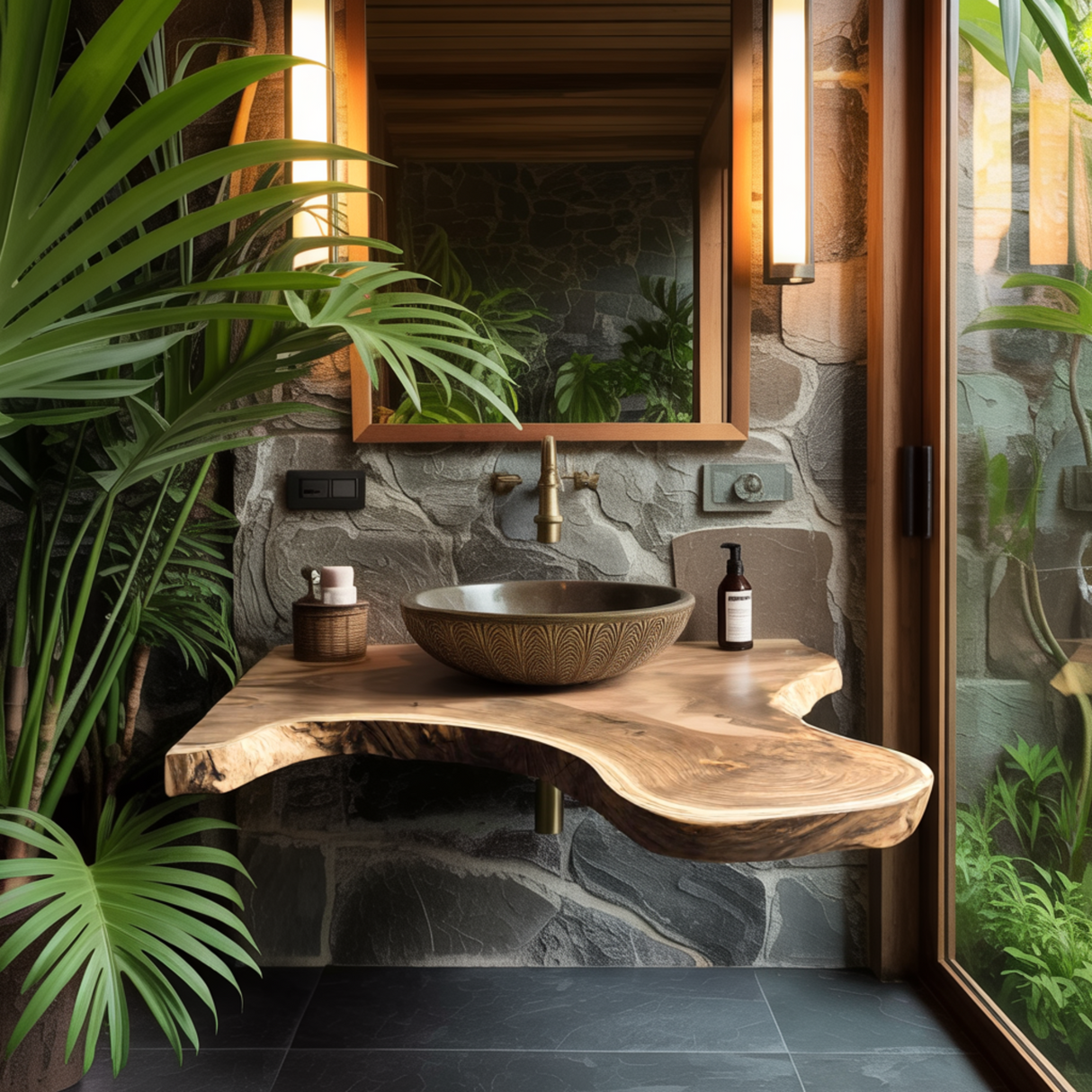 Aurelin Drift Organic Wood Floating Bathroom Vanity - Timberustic Floating Bathroom Vanity