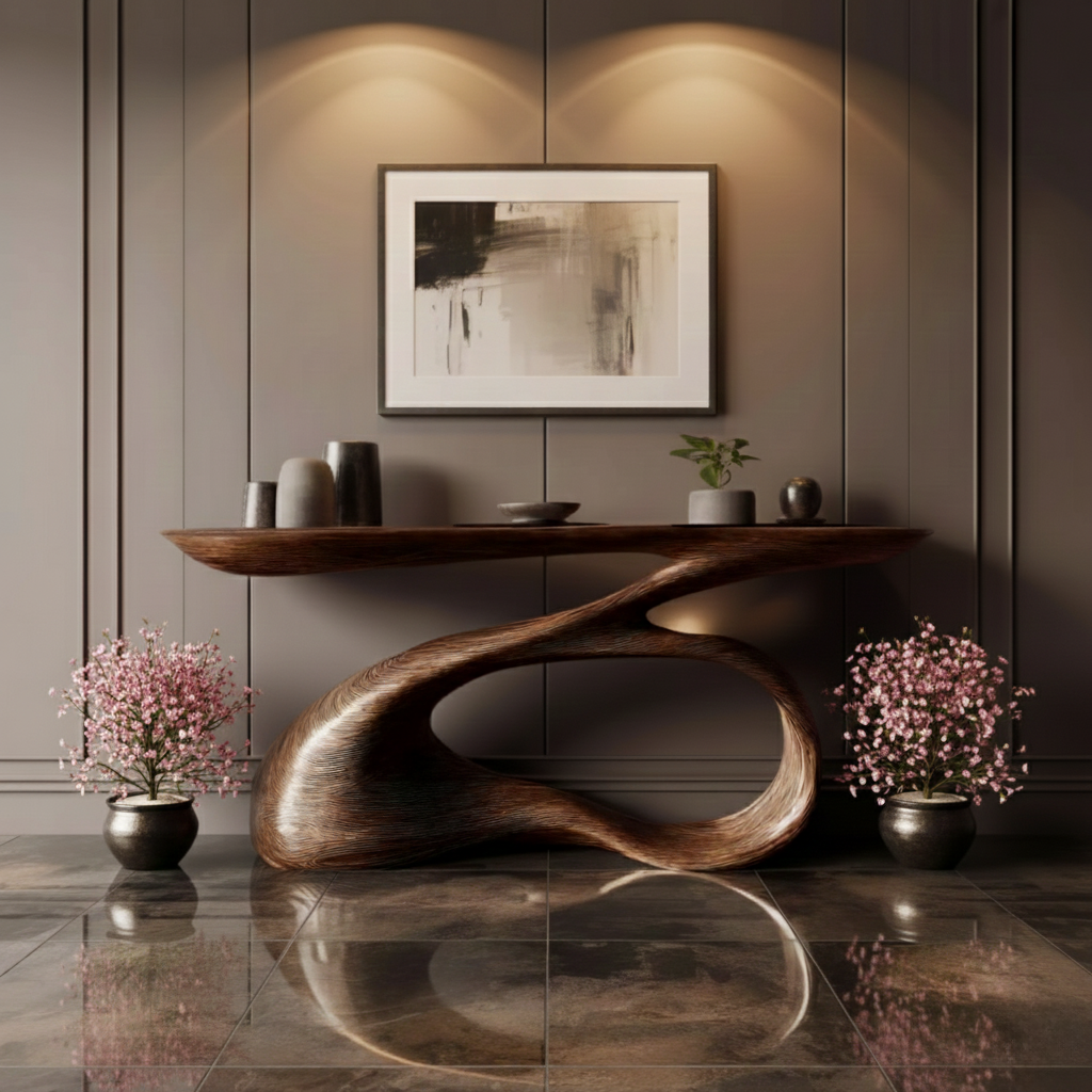 Aurelin Drift Solid Wood Console Table - Timberustic Console Table