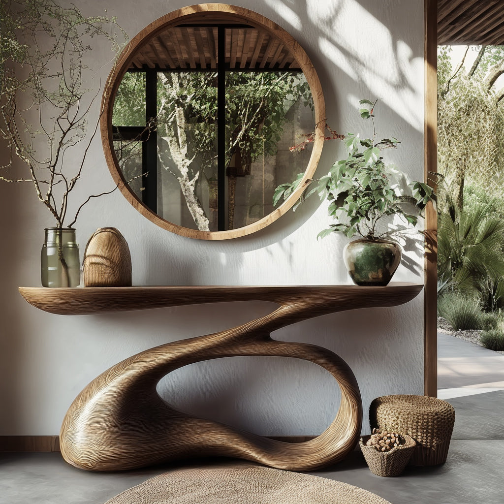Aurelin Drift Solid Wood Console Table - Timberustic Console Table
