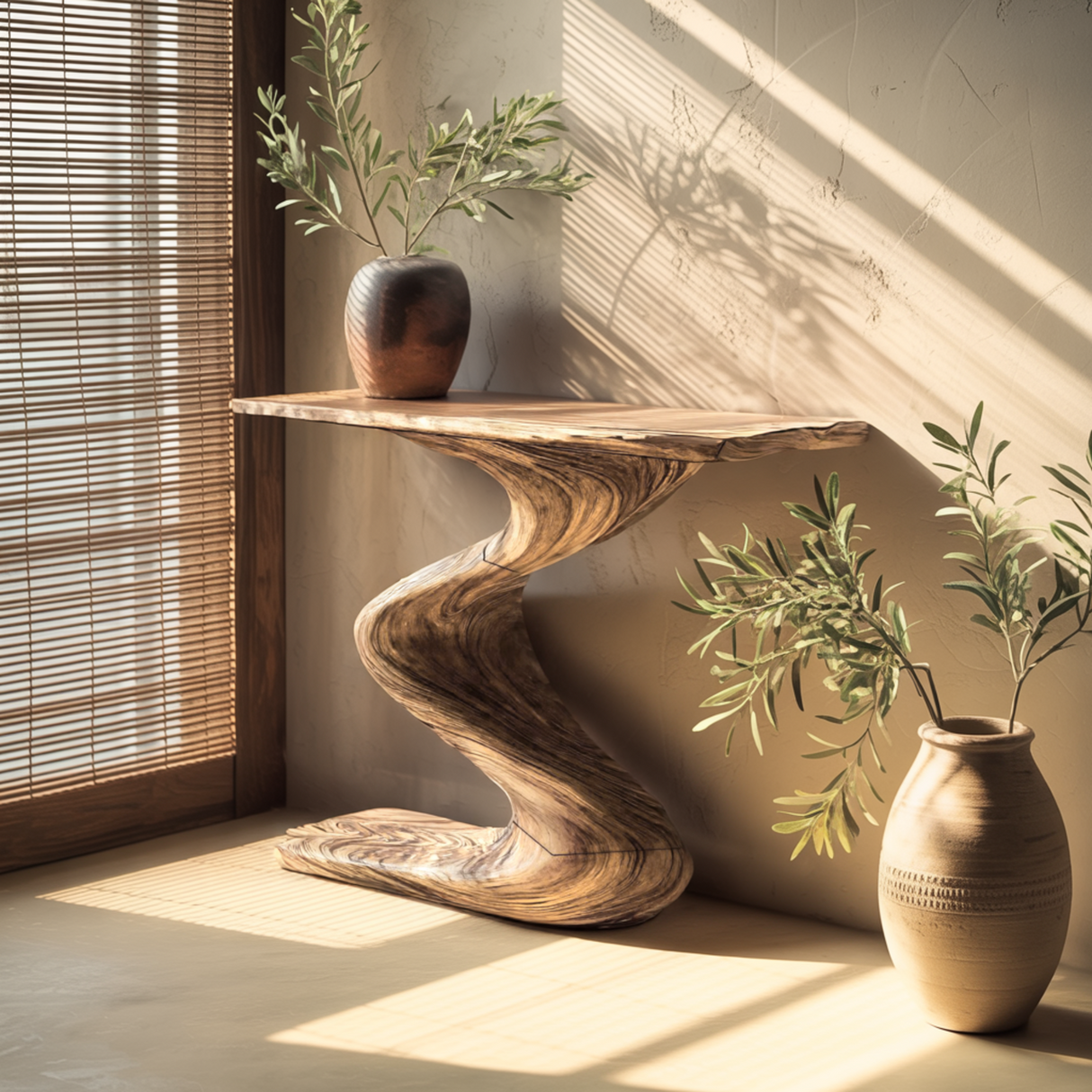 Aurelin Flow Solid Wood Console Table - Timberustic Console Table