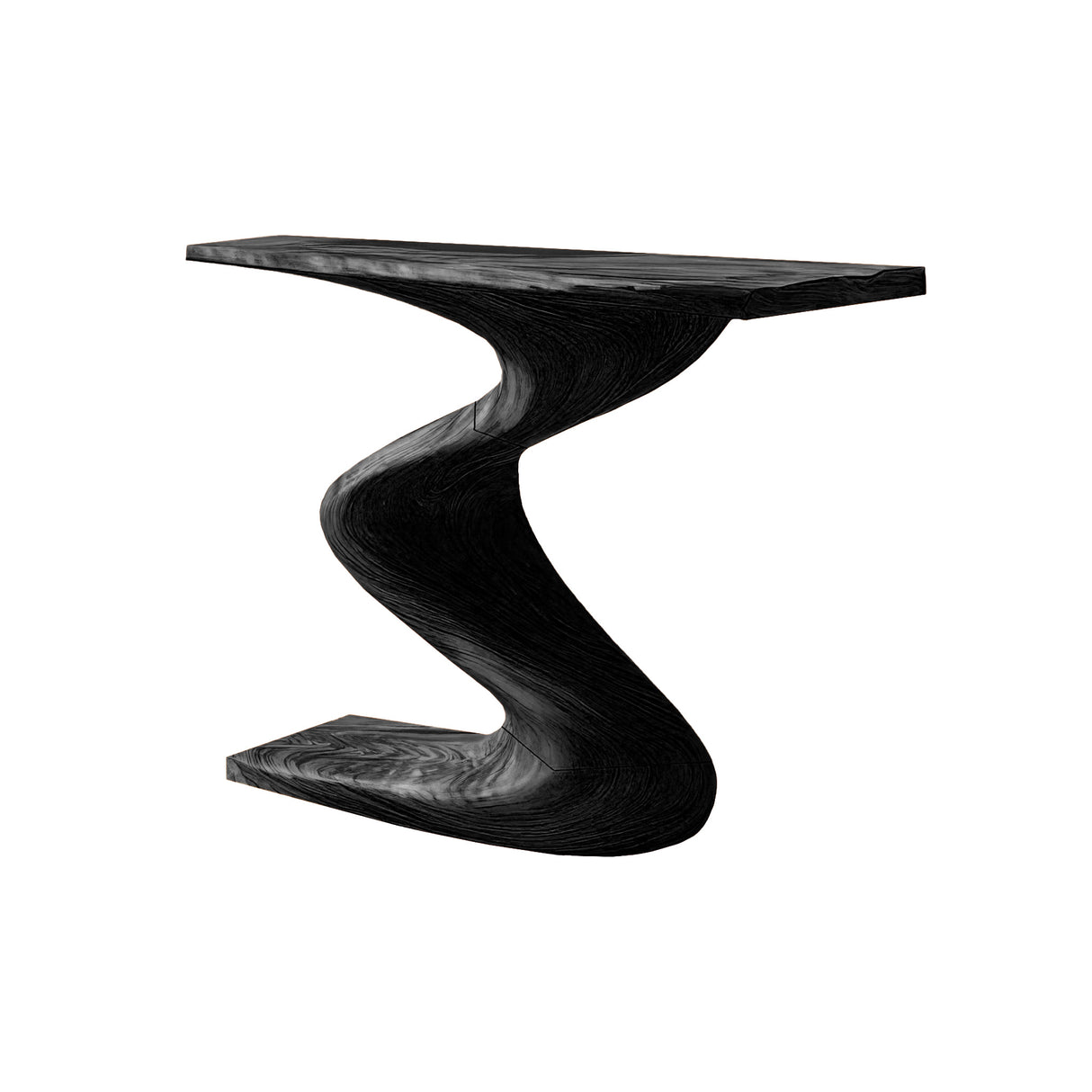 Aurelin Flow Solid Wood Console Table Black - Timberustic Console Table