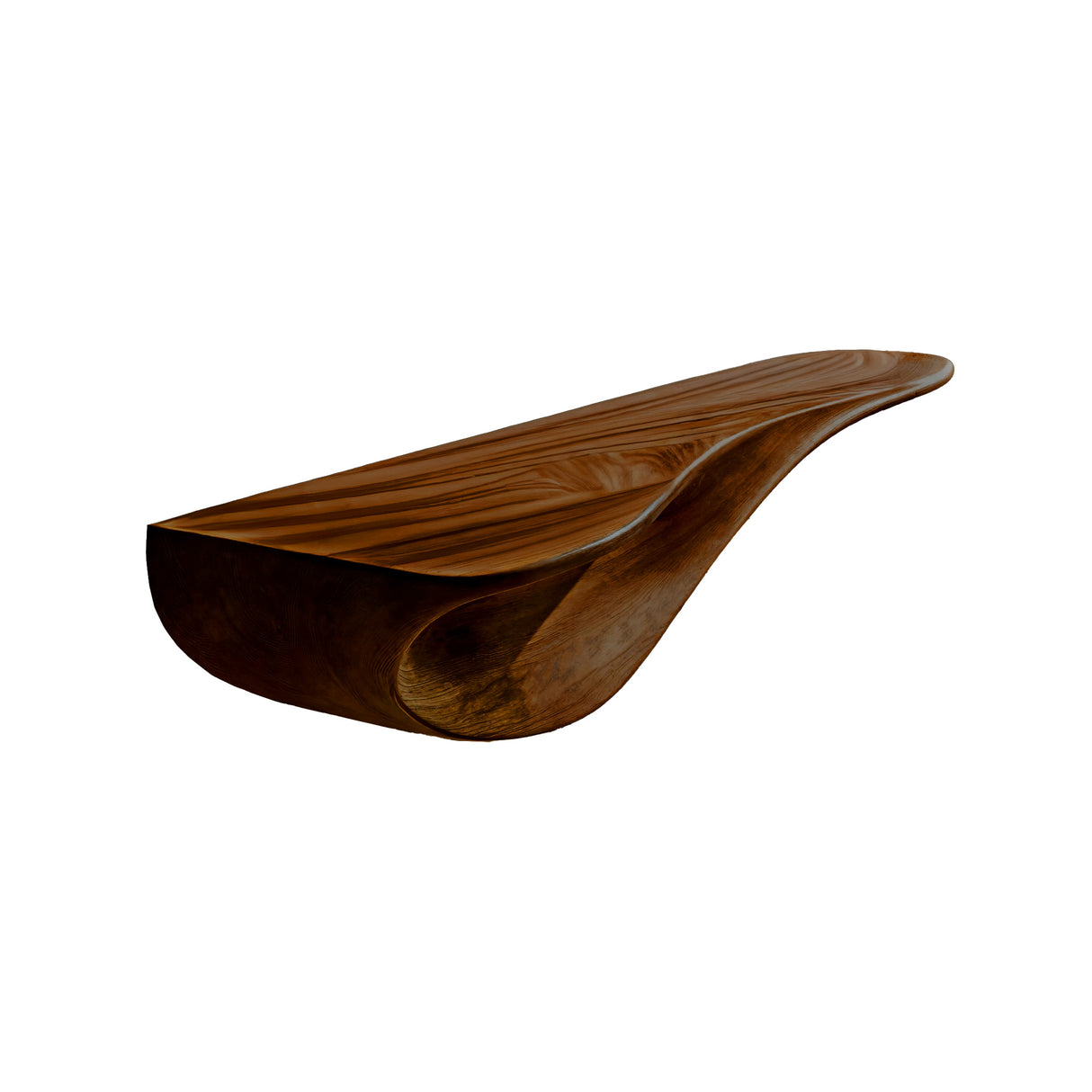 Aurelin Flow Solid Wood Floating Wall Shelf Brown - Timberustic Floating Wall Shelf