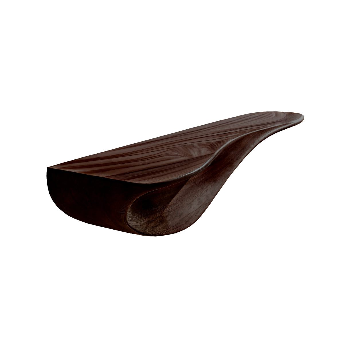 Aurelin Flow Solid Wood Floating Wall Shelf Dark Walnut - Timberustic Floating Wall Shelf