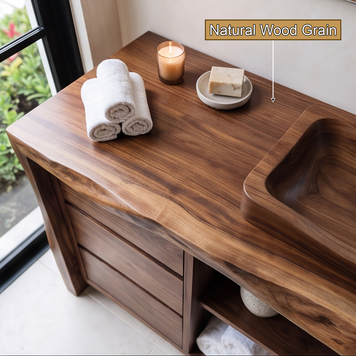 Aurelin Handcrafted Solid Wood Freestanding Bathroom Vanity with Drawers - Timberustic Freestanding Bathroom Vanity with Drawers