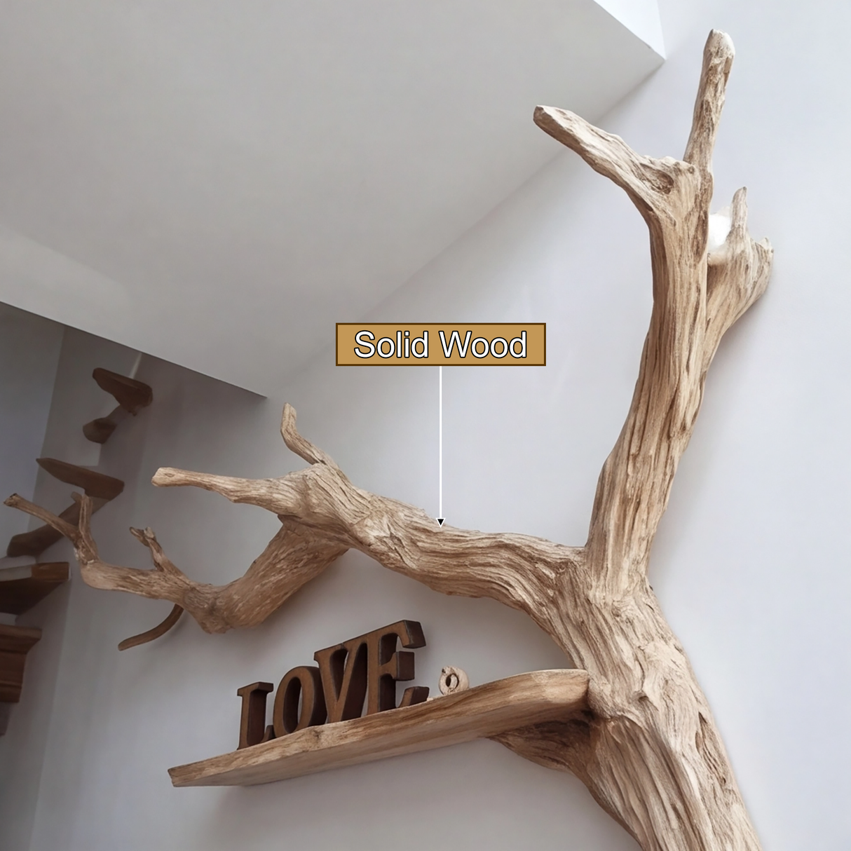 Aurelin Rooted Solid Wood Tree Bookshelf - Timberustic Tree Bookshelf