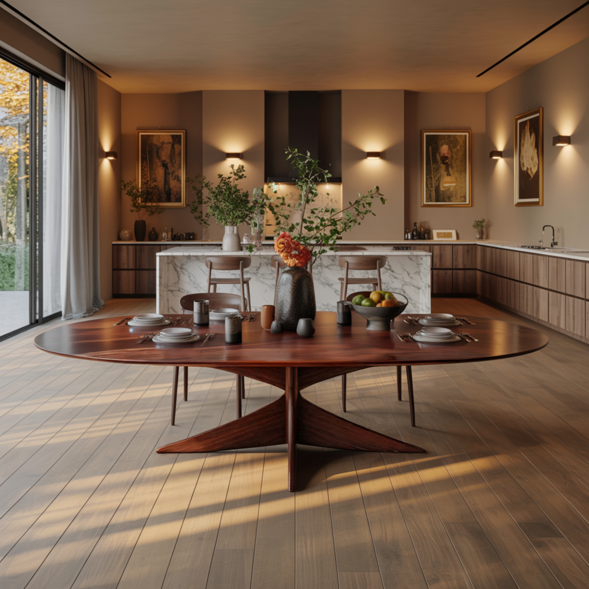 Aureline Sculpted Solid Wood Dining Table - Timberustic Dining Table