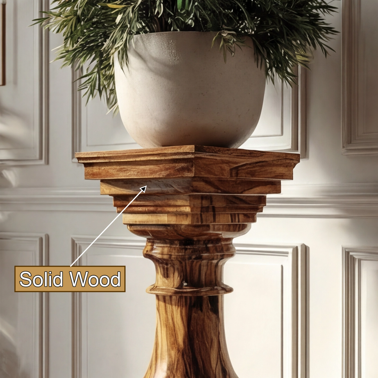 Aurelis Handcrafted Solid Wood Pedestal Stand - Timberustic Pedestal Stand