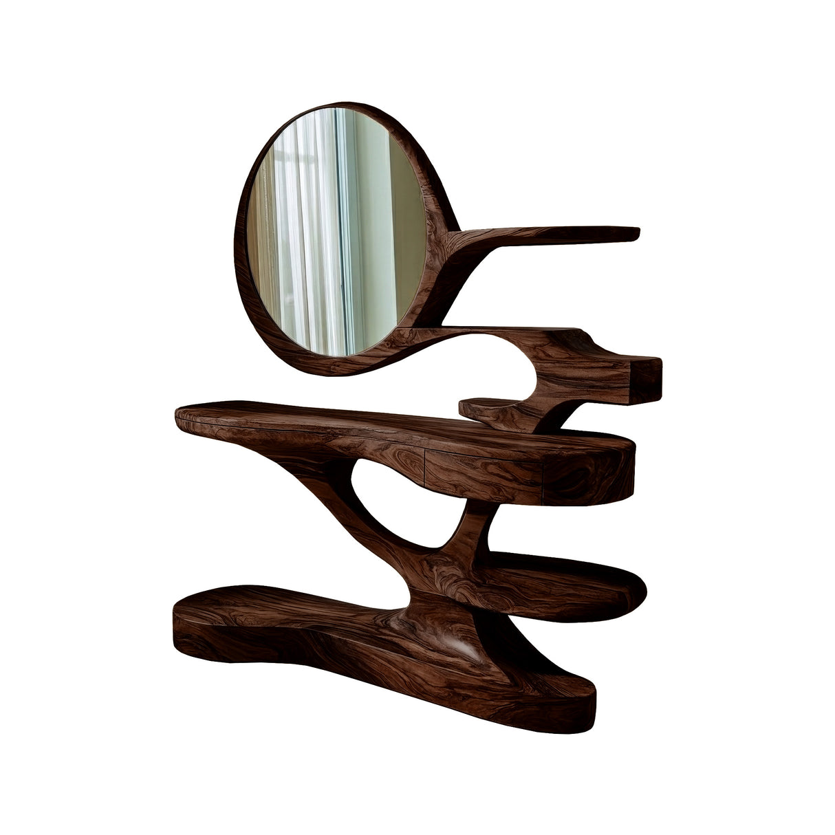 Aurelisse Handcrafted Solid Wood Cosmetic Table Dark Walnut - Timberustic Cosmetic Table