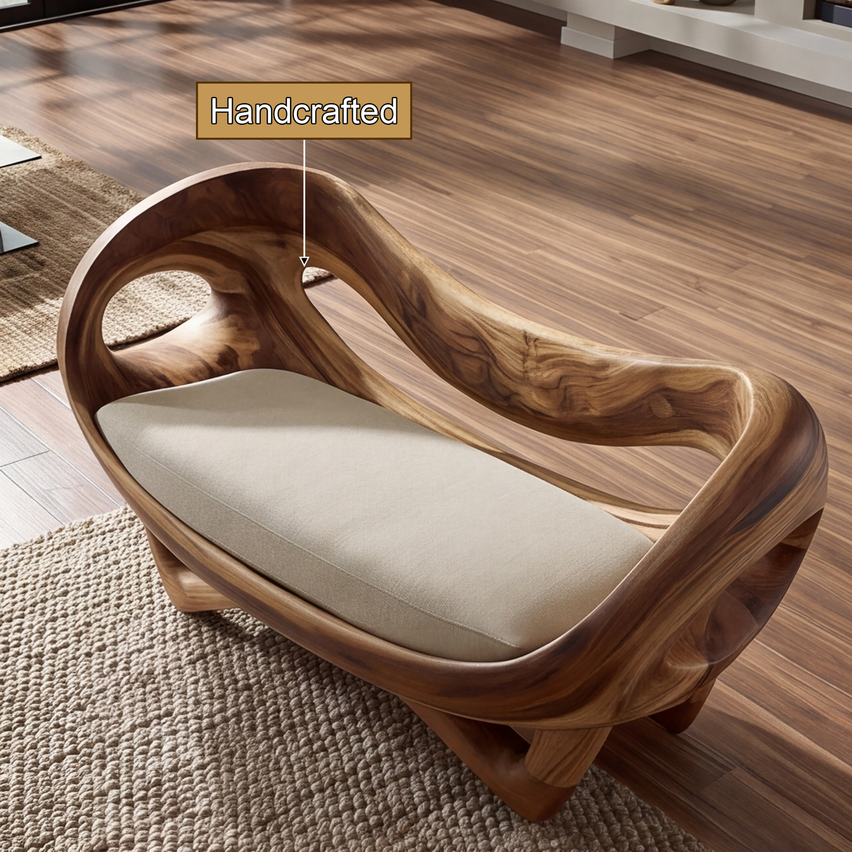 Aurelith Handcrafted Solid Wood Sofa - Timberustic Sofa