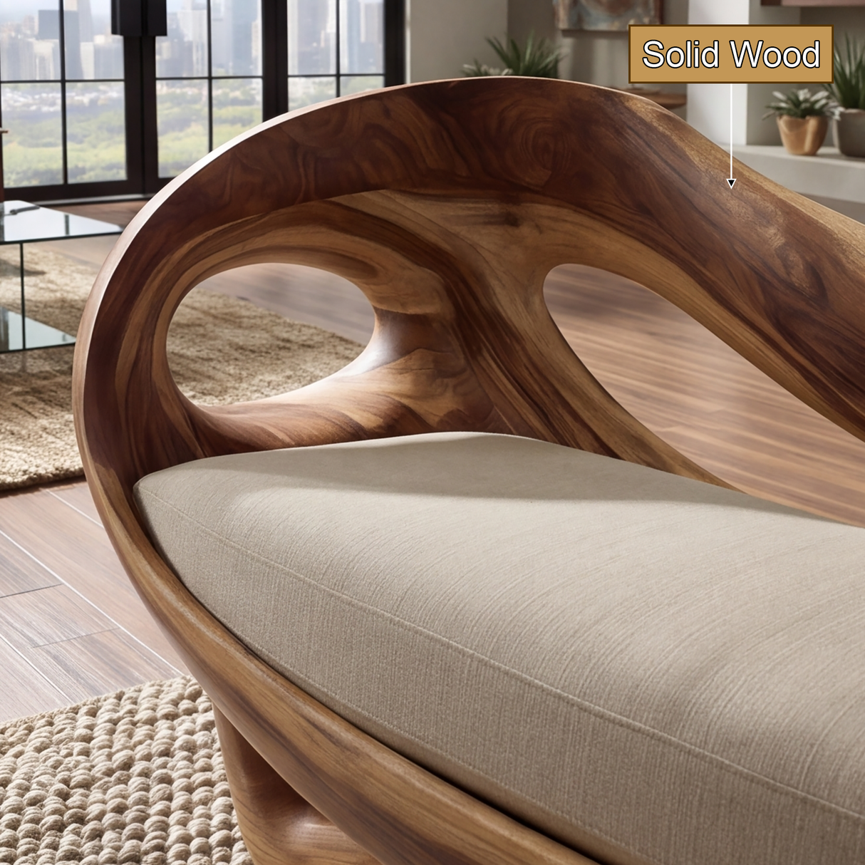 Aurelith Handcrafted Solid Wood Sofa - Timberustic Sofa