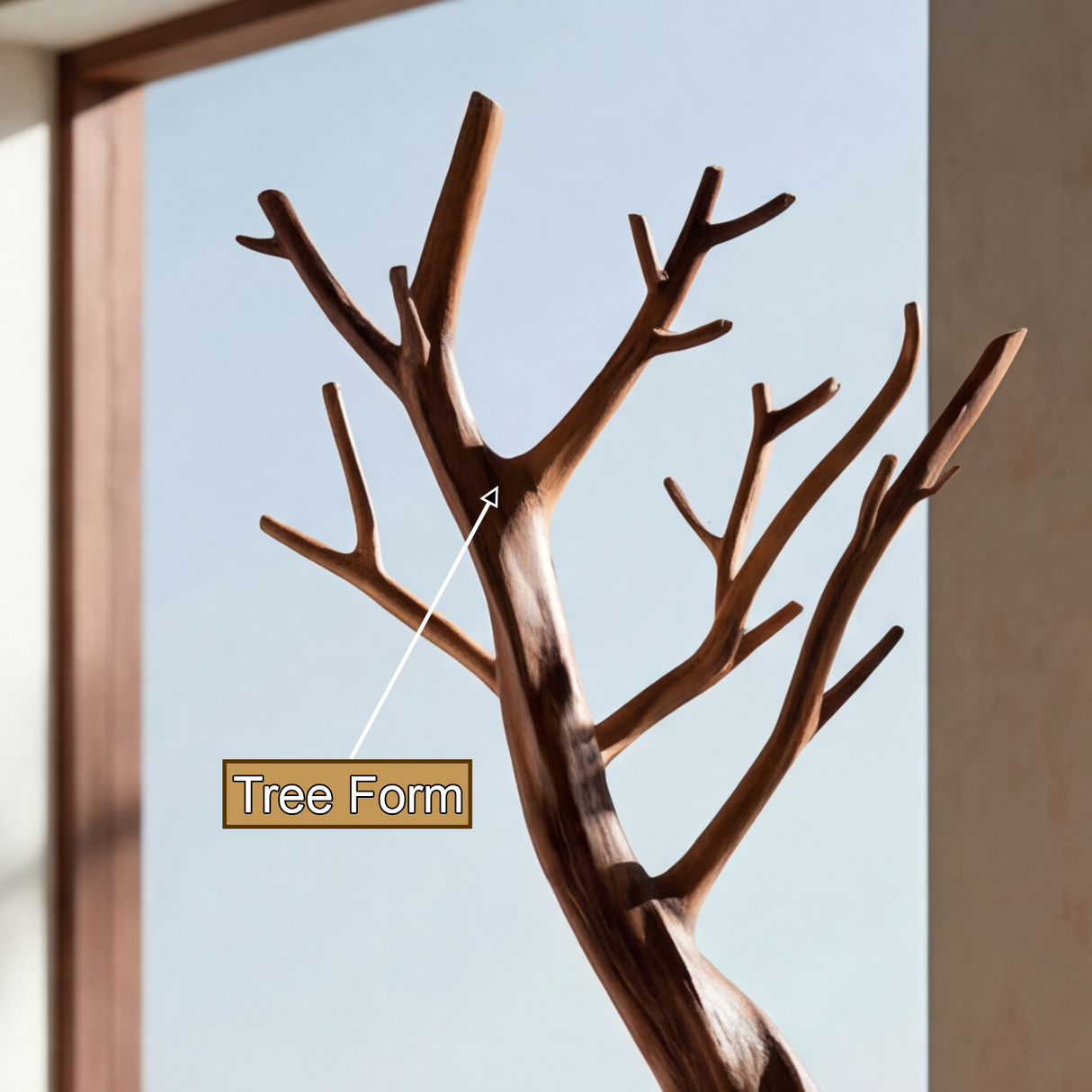 Aurelith Sculpted Solid Wood Tree Coat Rack - Timberustic Tree Coat Rack