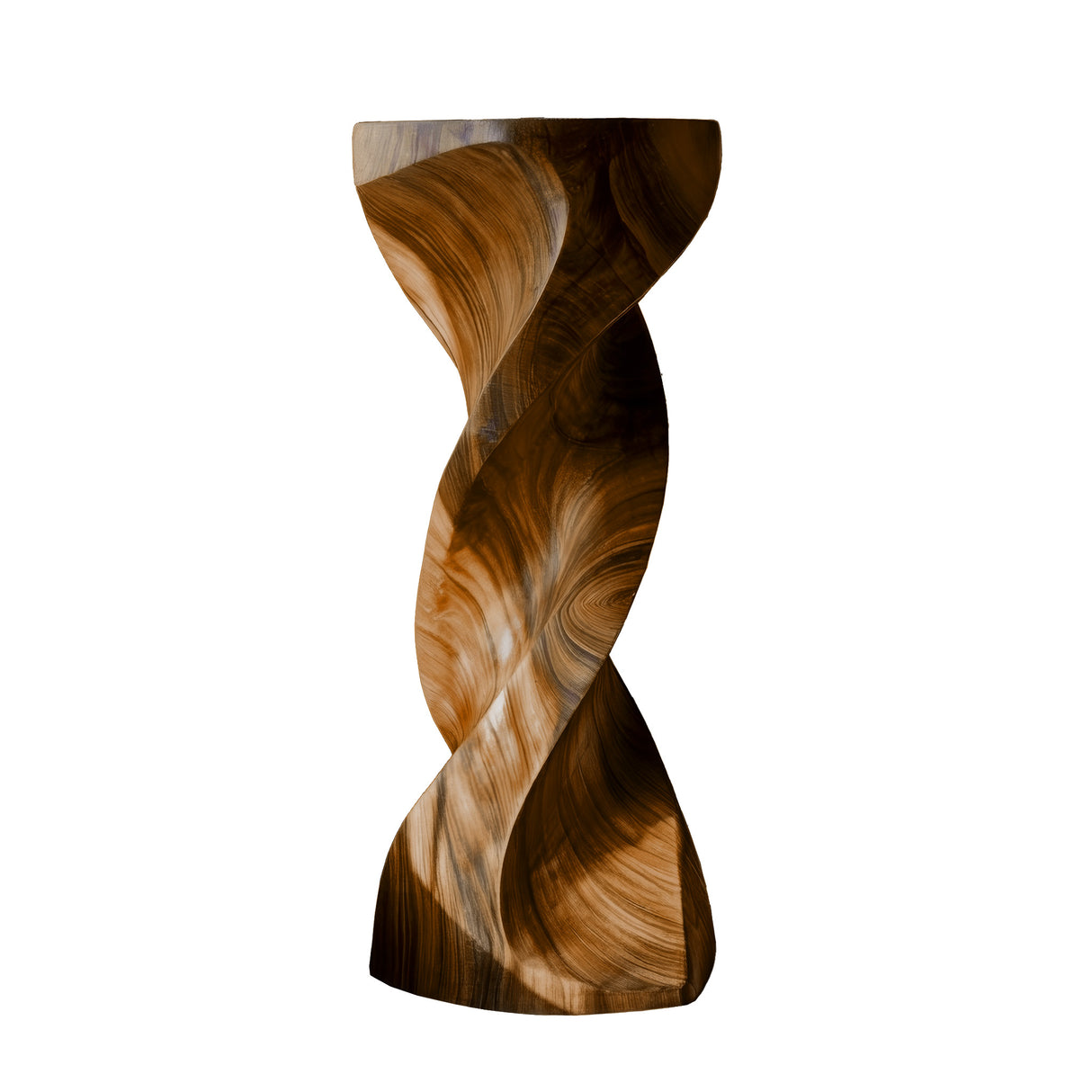 Aurelium Solid Wood Pedestal Stand Brown - Timberustic Pedestal Stand