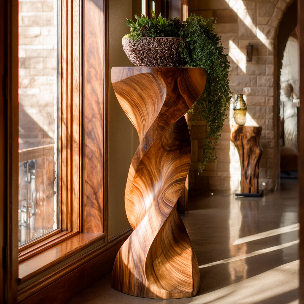 Aurelium Solid Wood Pedestal Stand - Timberustic Pedestal Stand