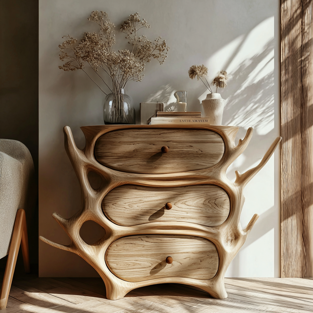 Aurelius Sculpted Solid Wood Sideboard Cabinet