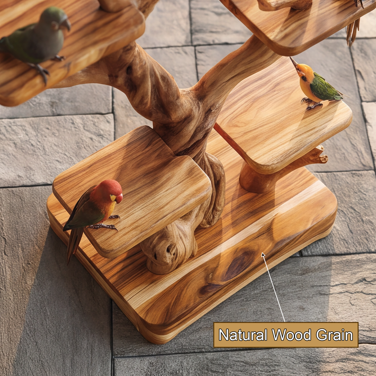 Aurellan Handcrafted Tree Branch Parrot Stand SPA324650 - Timberustic Tree Branch Parrot Stand