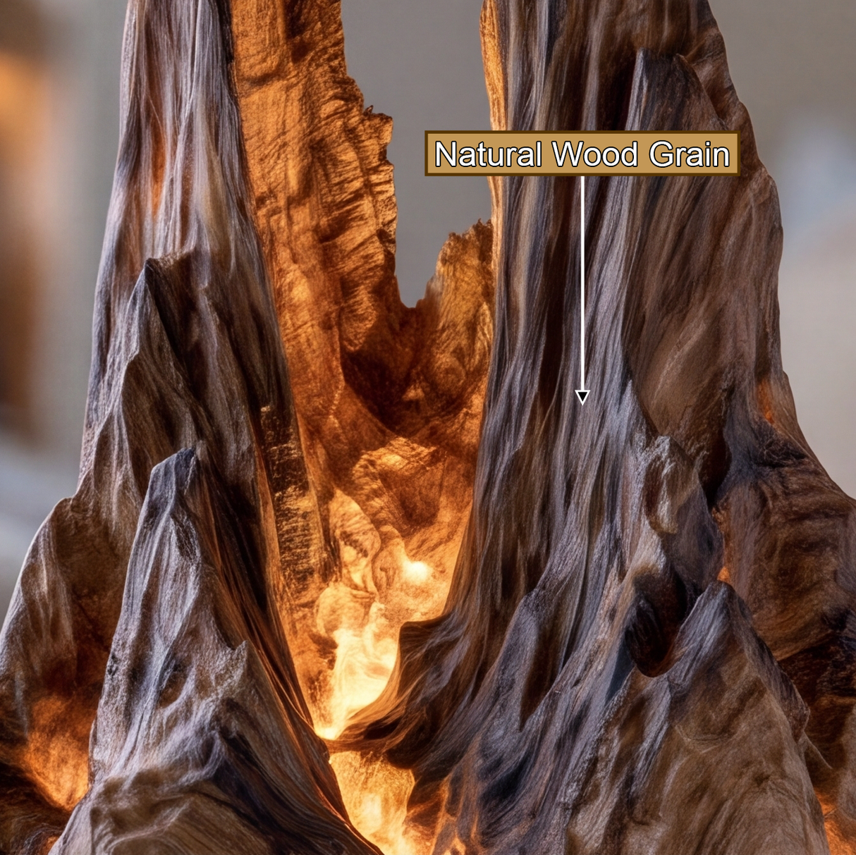 Aurelpeak Sculpted Solid Wood Mountain Table Lamp SPA355312