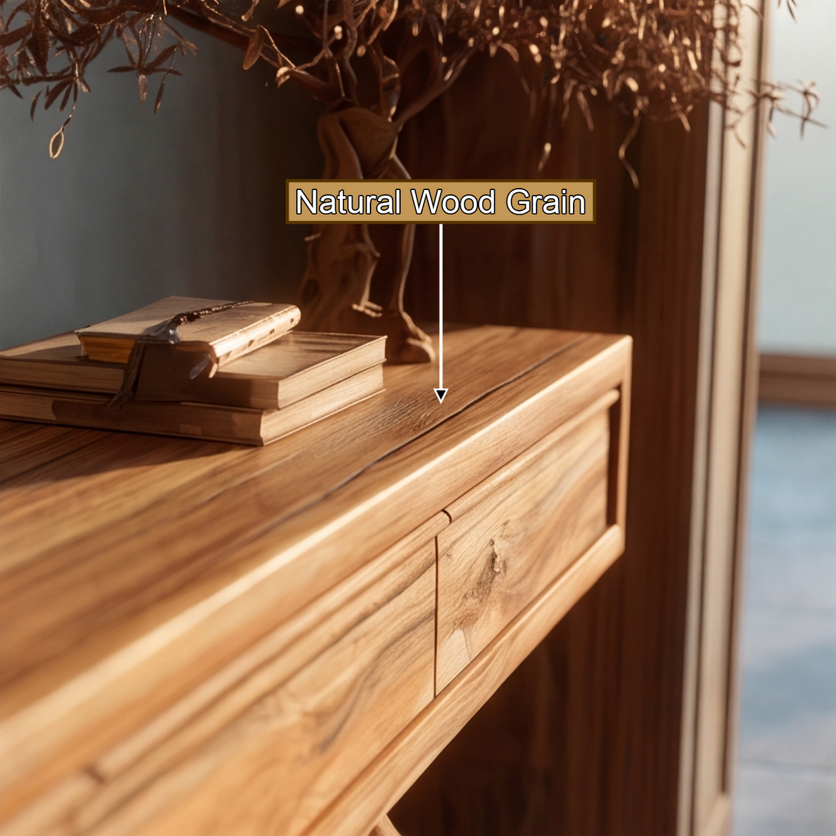 Aurelthorn Sculpted Solid Wood Console Table