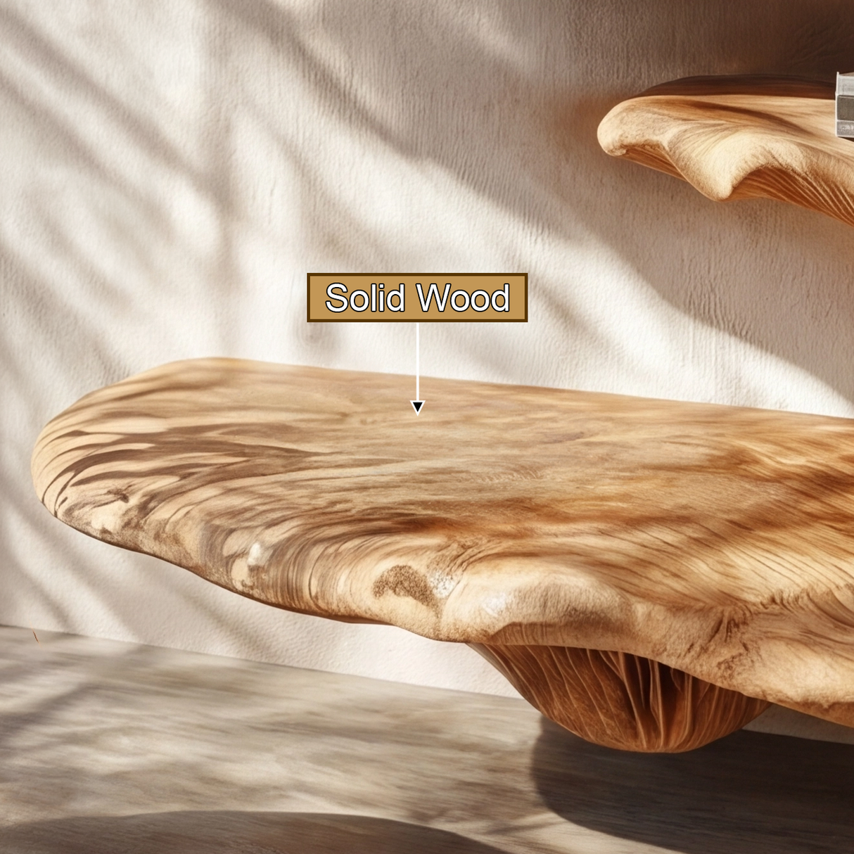 Auremoss Live Edge Solid Wood Mushroom Floating Shelf SPA942340 - Timberustic Floating Shelf