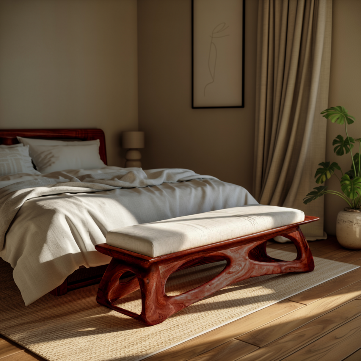Auren Frame Solid Wood Bed Bench