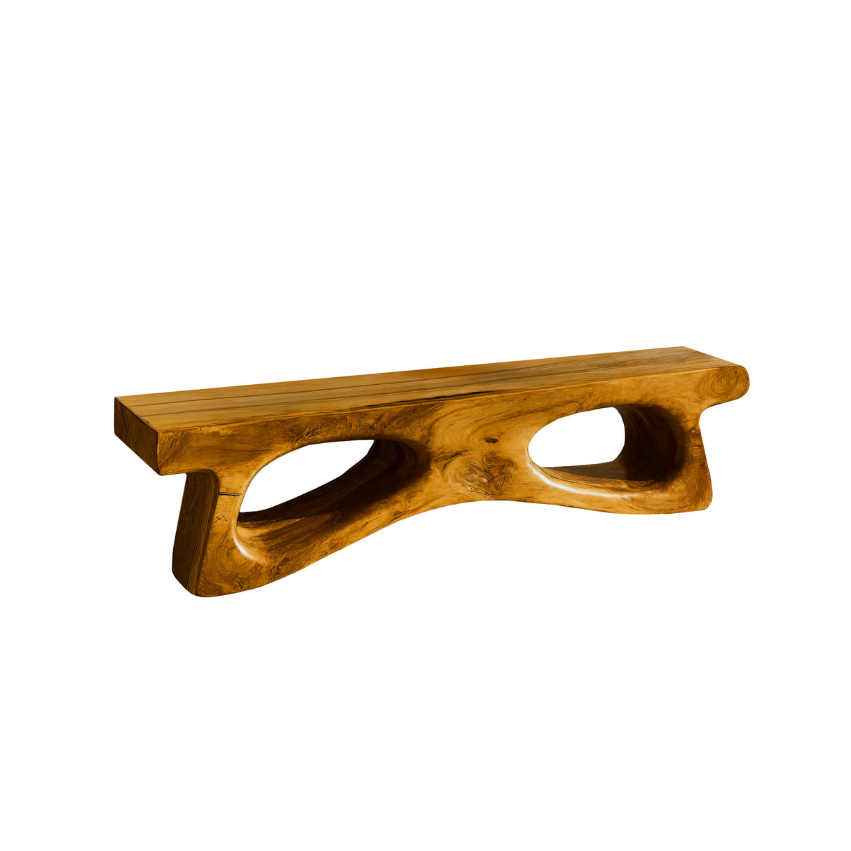Auren Hollow Artisan Wood Bed Bench Teak - Timberustic Bed Bench