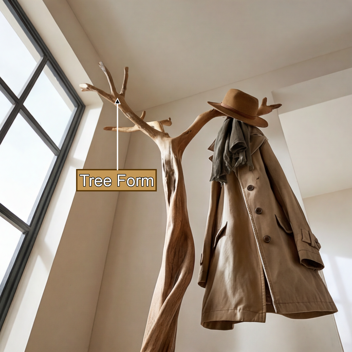 Aurenvale Sculpted Solid Wood Tree Coat Rack - Timberustic Tree Coat Rack