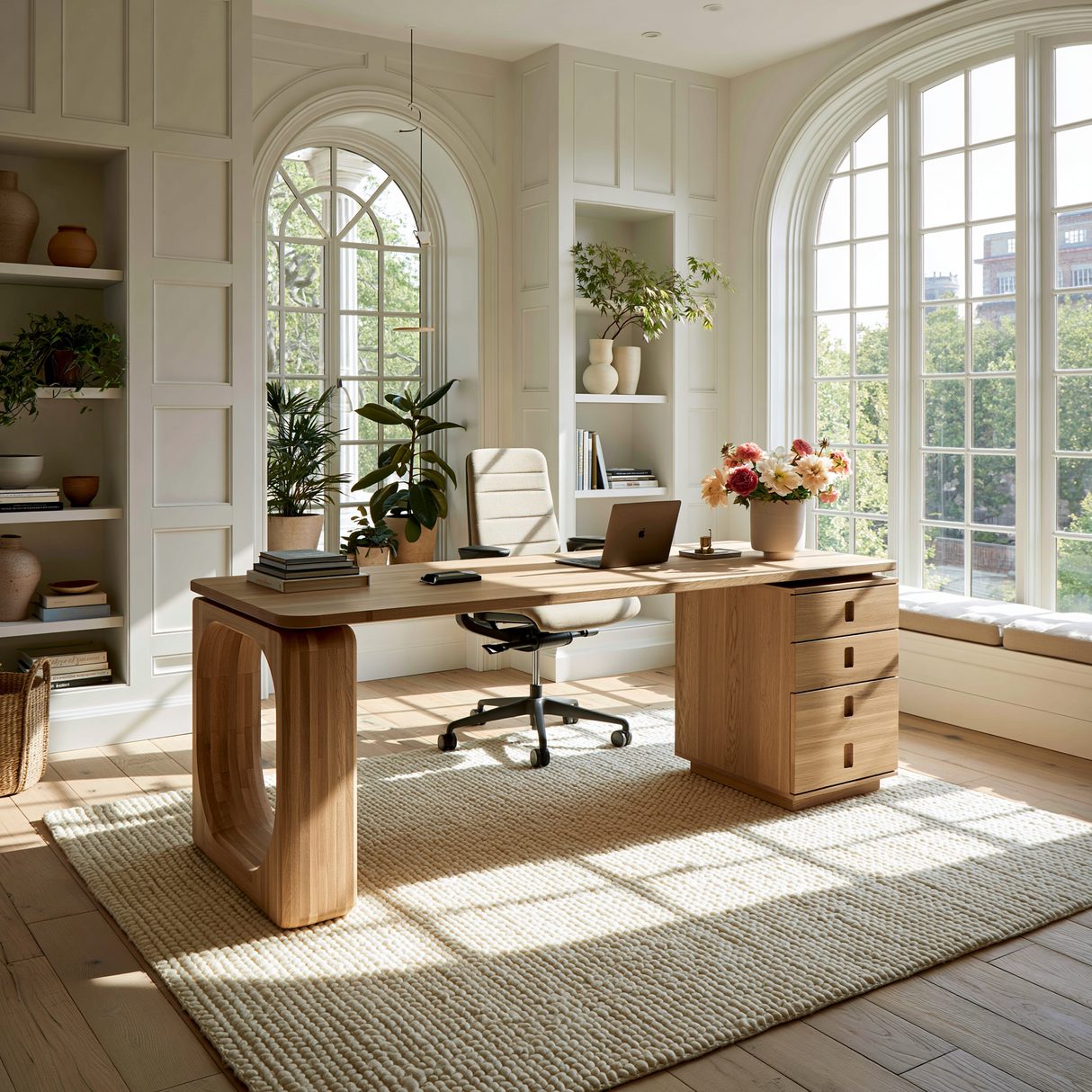 Aurenza Solid Wood Desk with Drawers - Timberustic Desk With Drawers