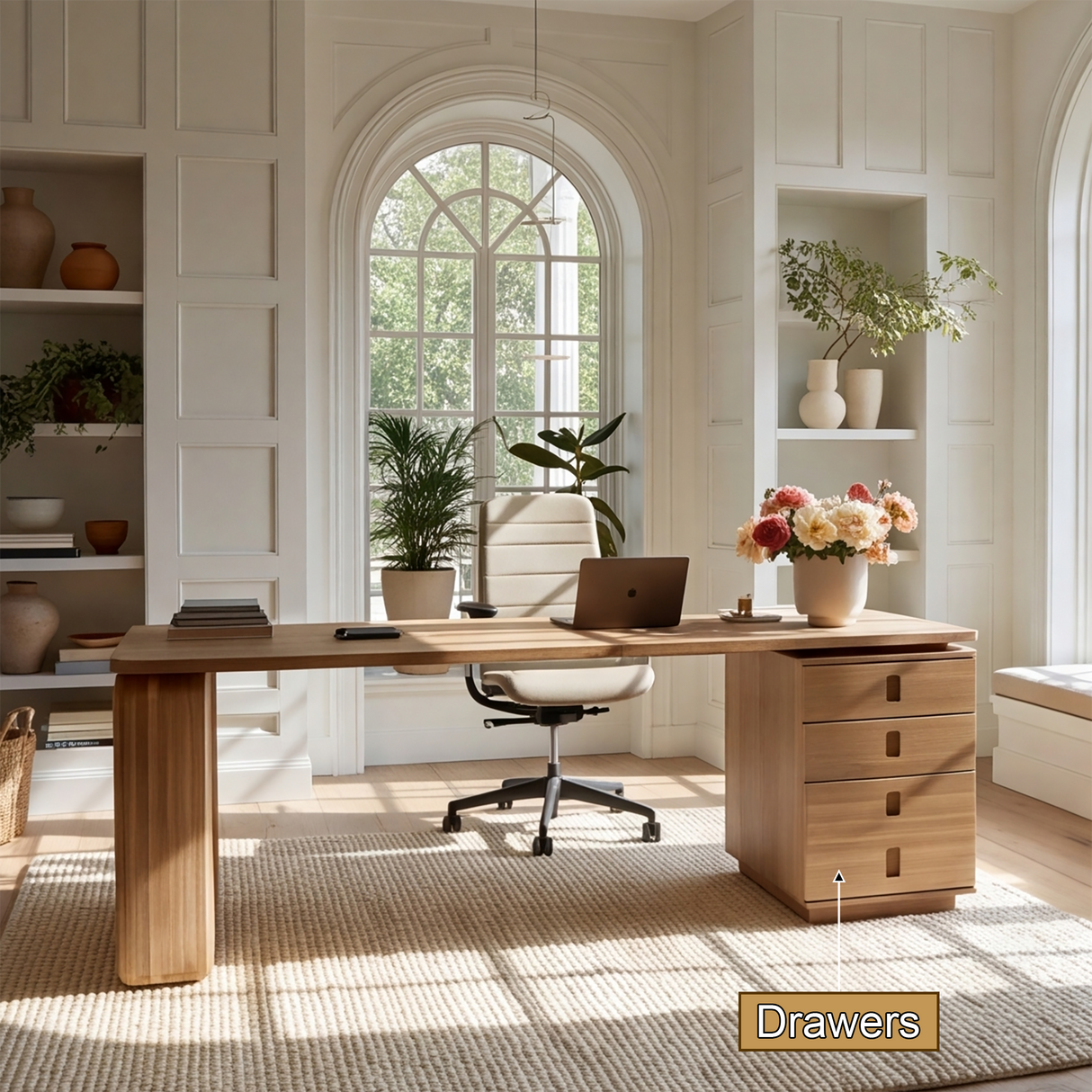 Aurenza Solid Wood Desk with Drawers - Timberustic Desk With Drawers