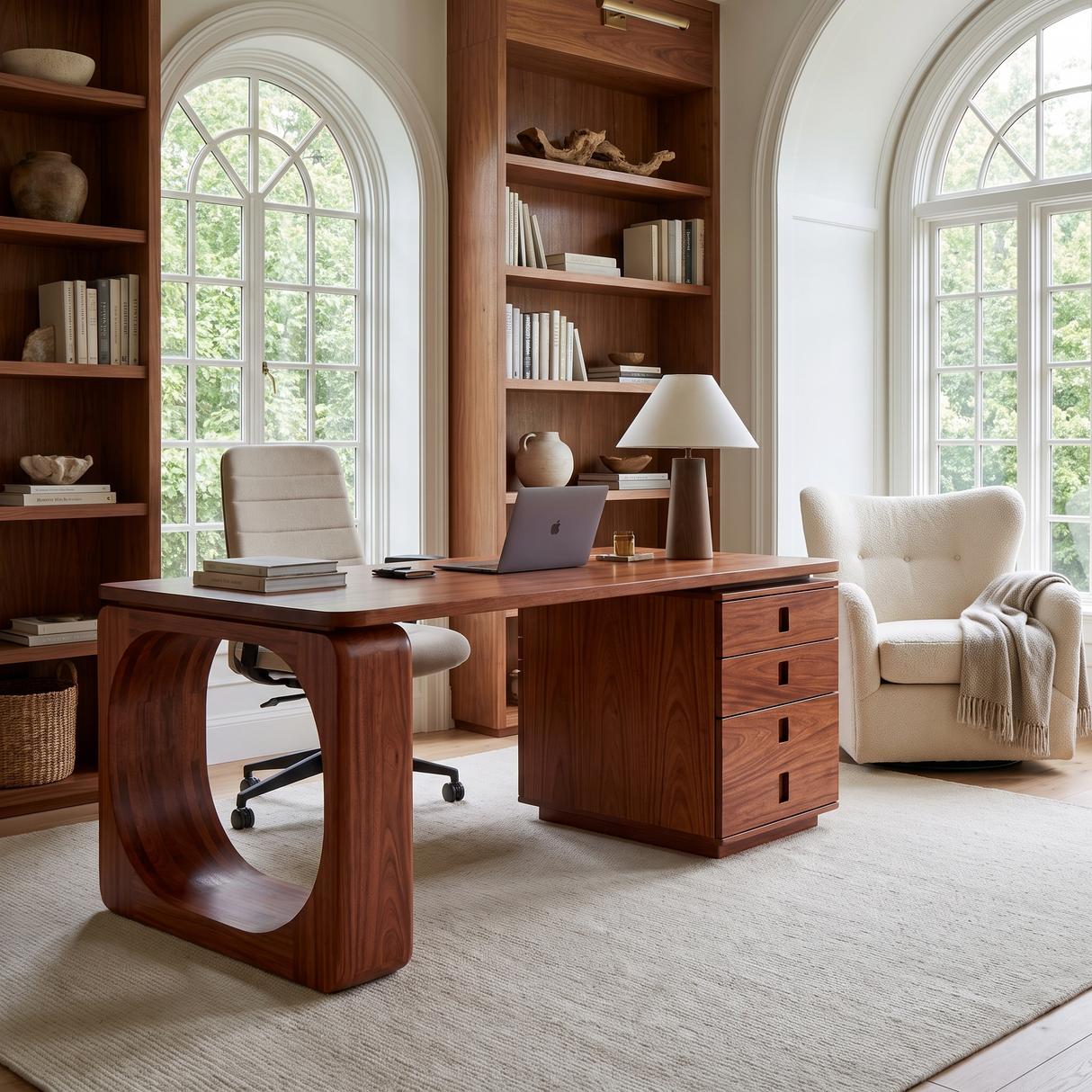 Aurenza Solid Wood Desk with Drawers - Timberustic Desk With Drawers