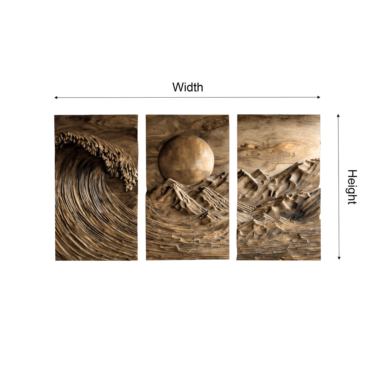Aureth Solid Wood Sculpted Wall Art - Timberustic Wall Art