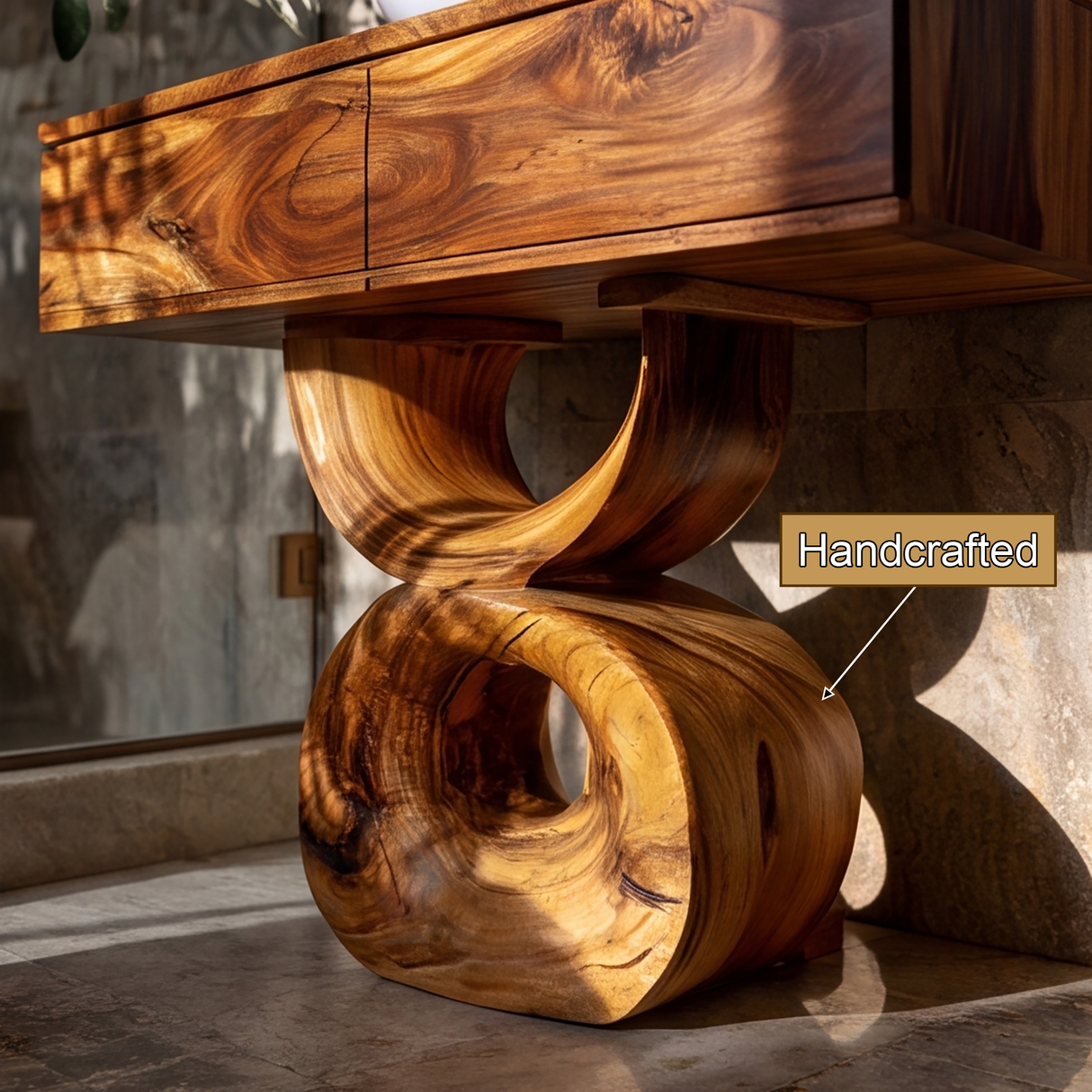 Aurevian Handcrafted Solid Wood Freestanding Bathroom Vanity with Drawers
