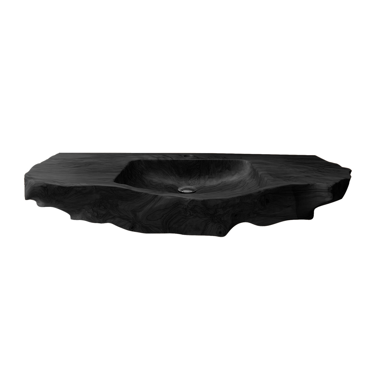 Aurevik Live Edge Solid Wood Floating Bathroom Vanity with Integrated Sink Black - Timberustic Floating Bathroom Vanity with Integrated Sink