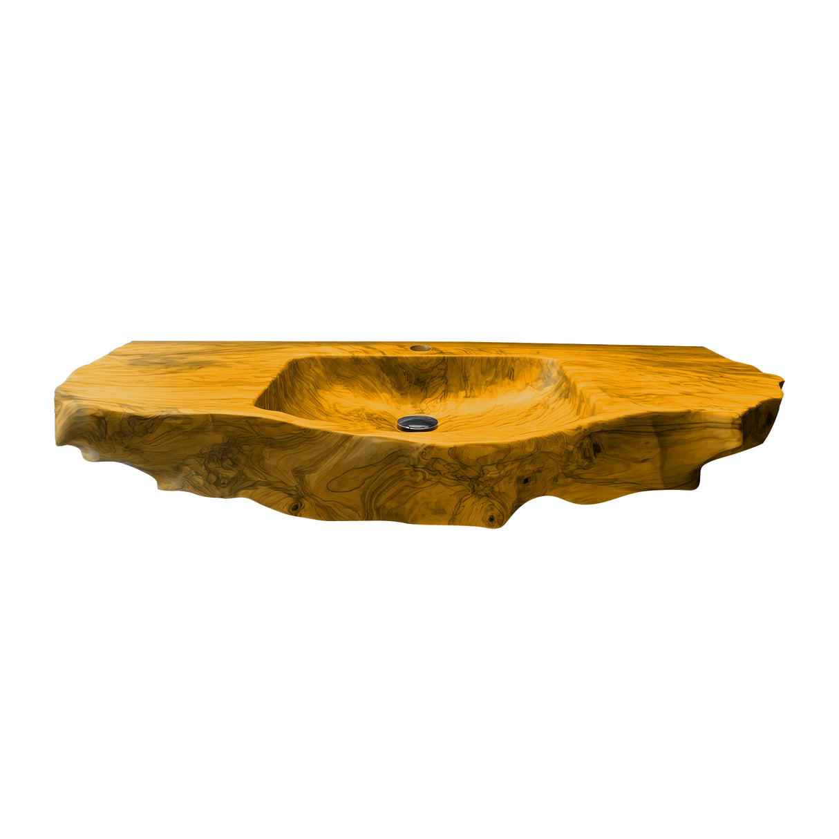 Aurevik Live Edge Solid Wood Floating Bathroom Vanity with Integrated Sink Teak - Timberustic Floating Bathroom Vanity with Integrated Sink