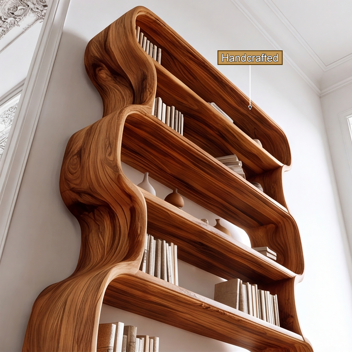 Aurevon Handcrafted Solid Wood Bookshelf - Timberustic Bookshelf