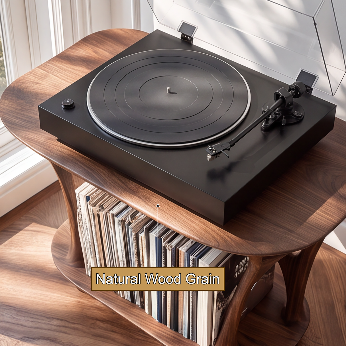 Aurevyn Handcrafted Solid Wood Record Player Stand SPA209241