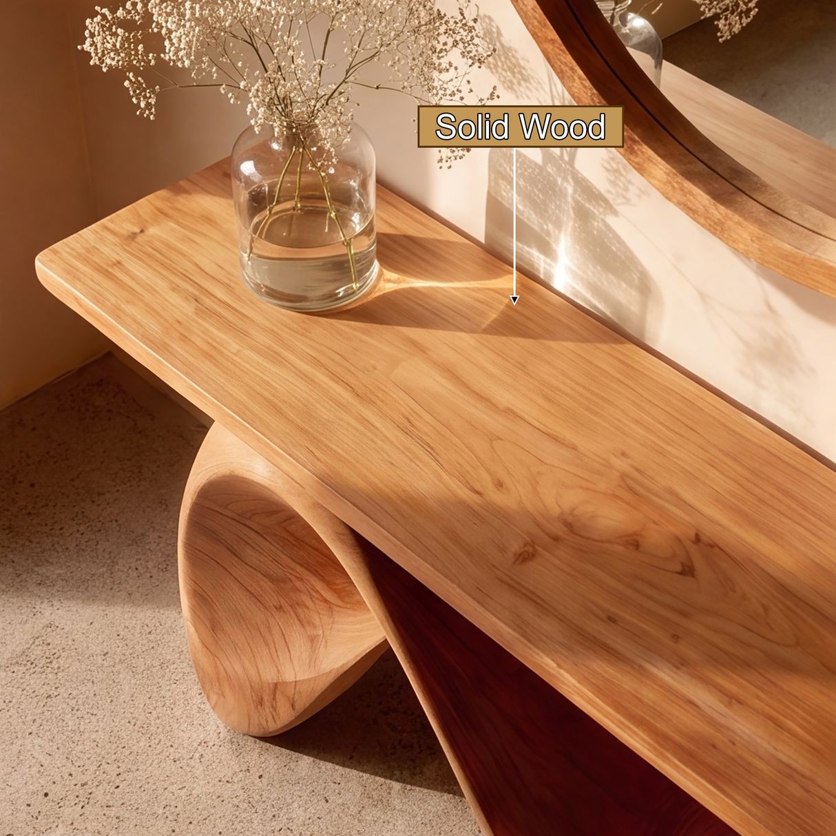 Aurexis Sculpted Solid Wood Console Table - Timberustic Console Table
