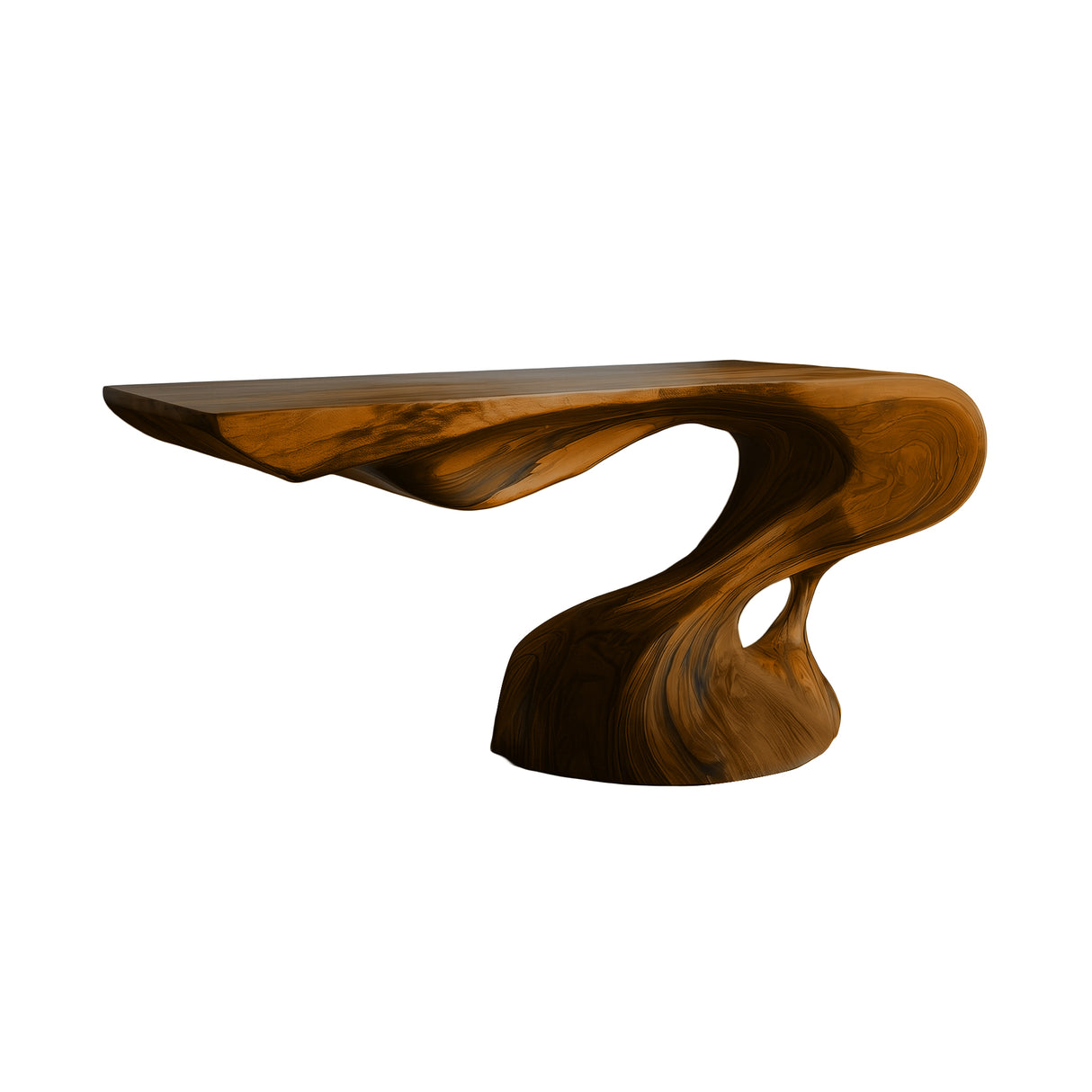 Avelith Sculpted Solid Wood Console Table Brown - Timberustic Console Table