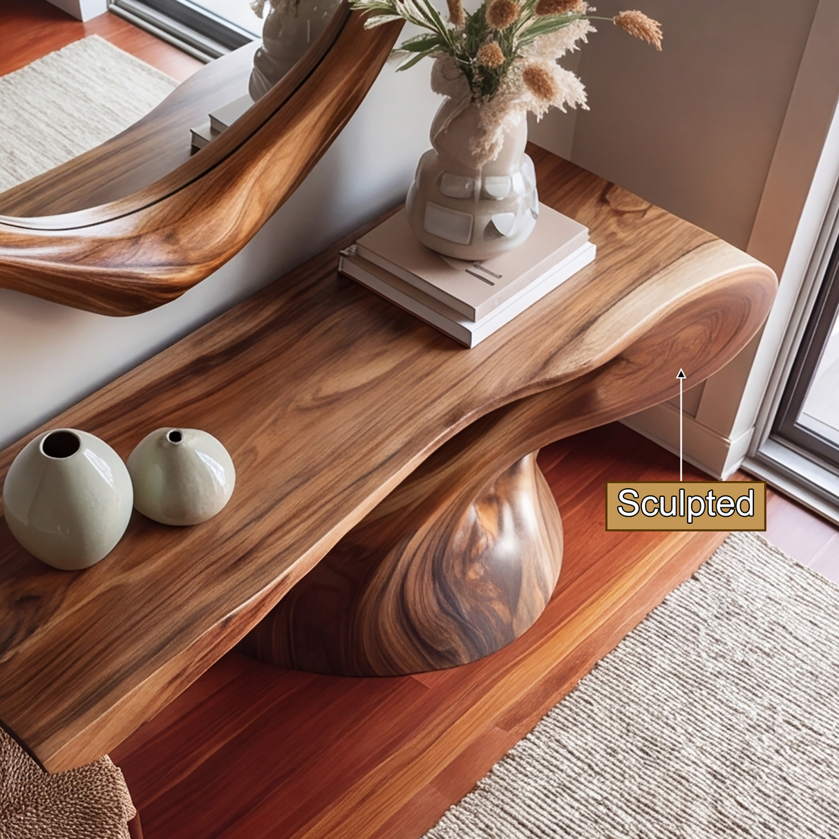 Avelith Sculpted Solid Wood Console Table - Timberustic Console Table