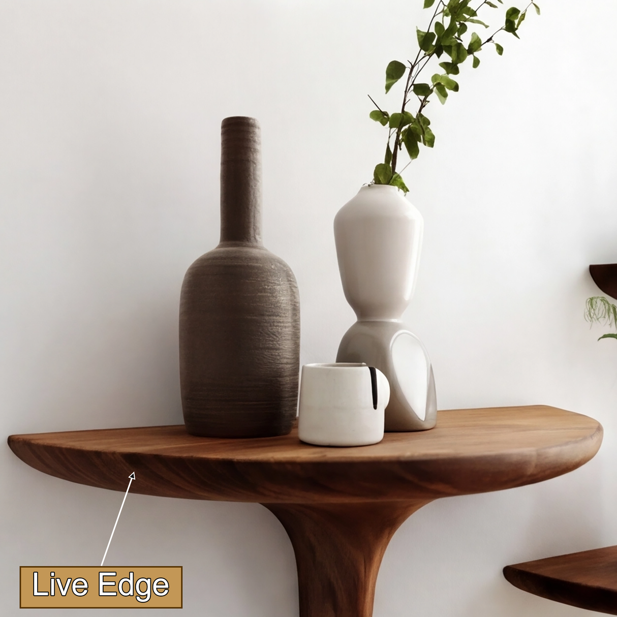 Avelon Sculpted Solid Wood Mushroom Floating Shelf SPA812436 - Timberustic Floating Shelf
