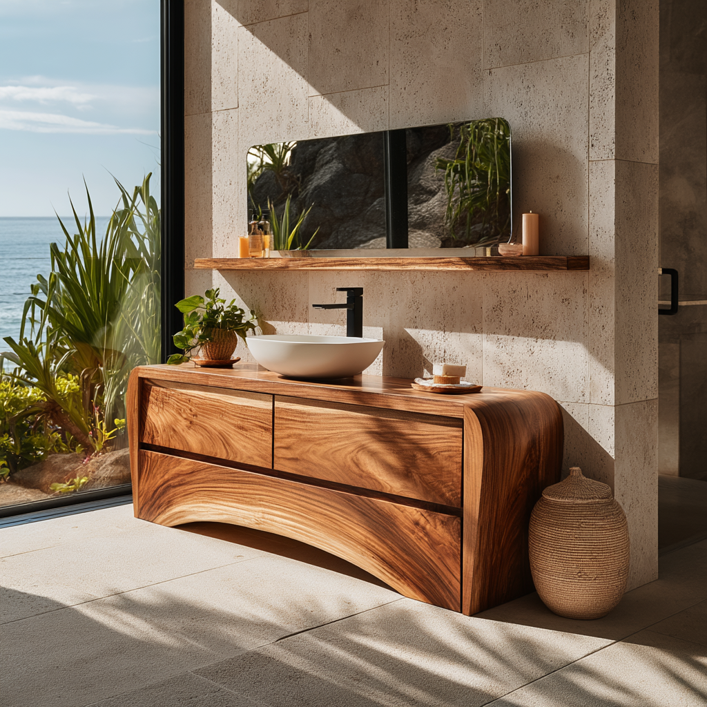 Avenra Flow Solid Wood Bathroom Vanity with Drawers - Timberustic Freestanding Bathroom Vanity with Drawers