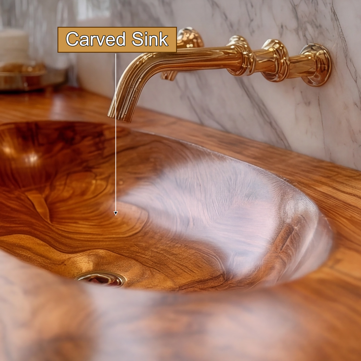 Avensa Live Edge Solid Wood Floating Bathroom Vanity with Integrated Sink SPA362594 - Timberustic Floating Bathroom Vanity with Integrated Sink