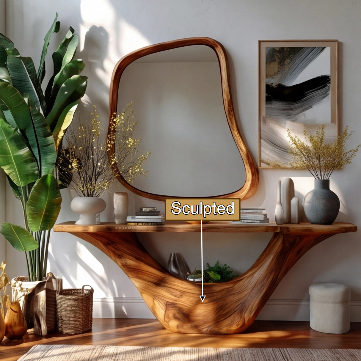 Averelle Sculpted Solid Wood Console Table - Timberustic Console Table