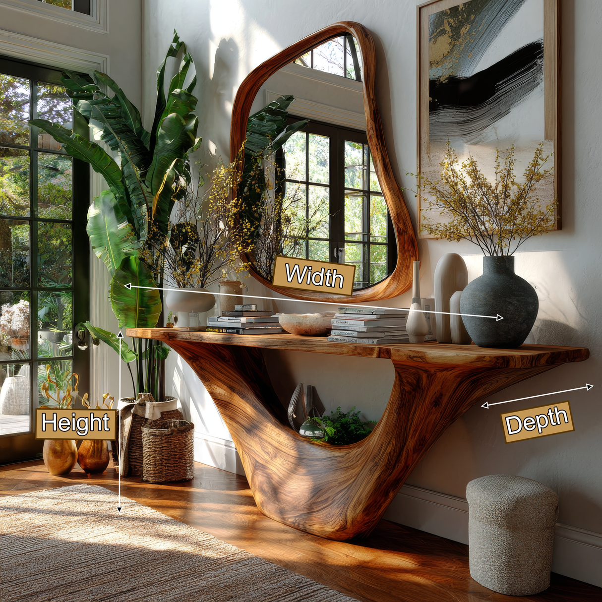 Averelle Sculpted Solid Wood Console Table - Timberustic Console Table