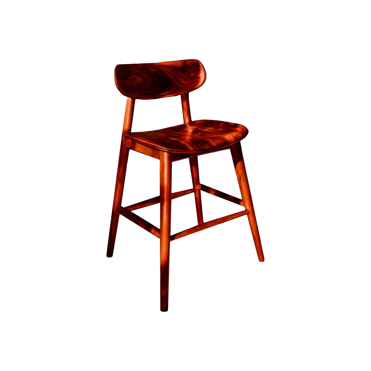 Averin Grove Solid Wood Bar Stool Mahogany - Timberustic Bar Stool
