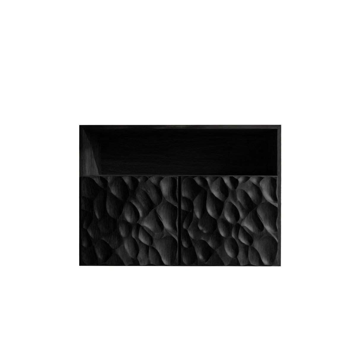 Averin Ripple Solid Wood Floating Bathroom Cabinet Black - Timberustic Floating Bathroom Cabinet