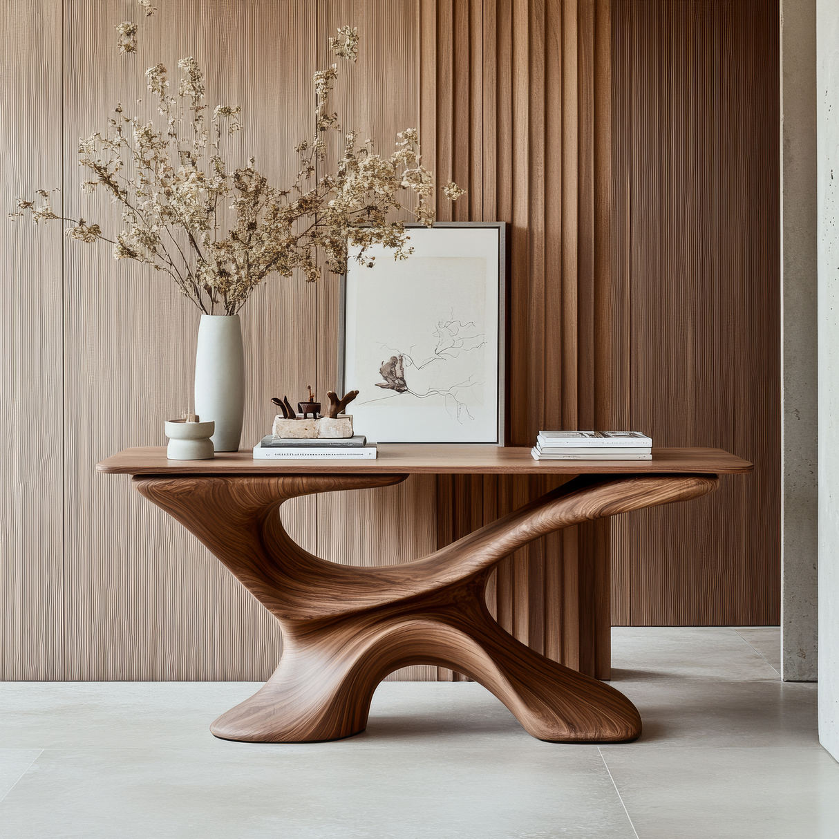 Averion Sculpted Solid Wood Console Table - Timberustic Console Table