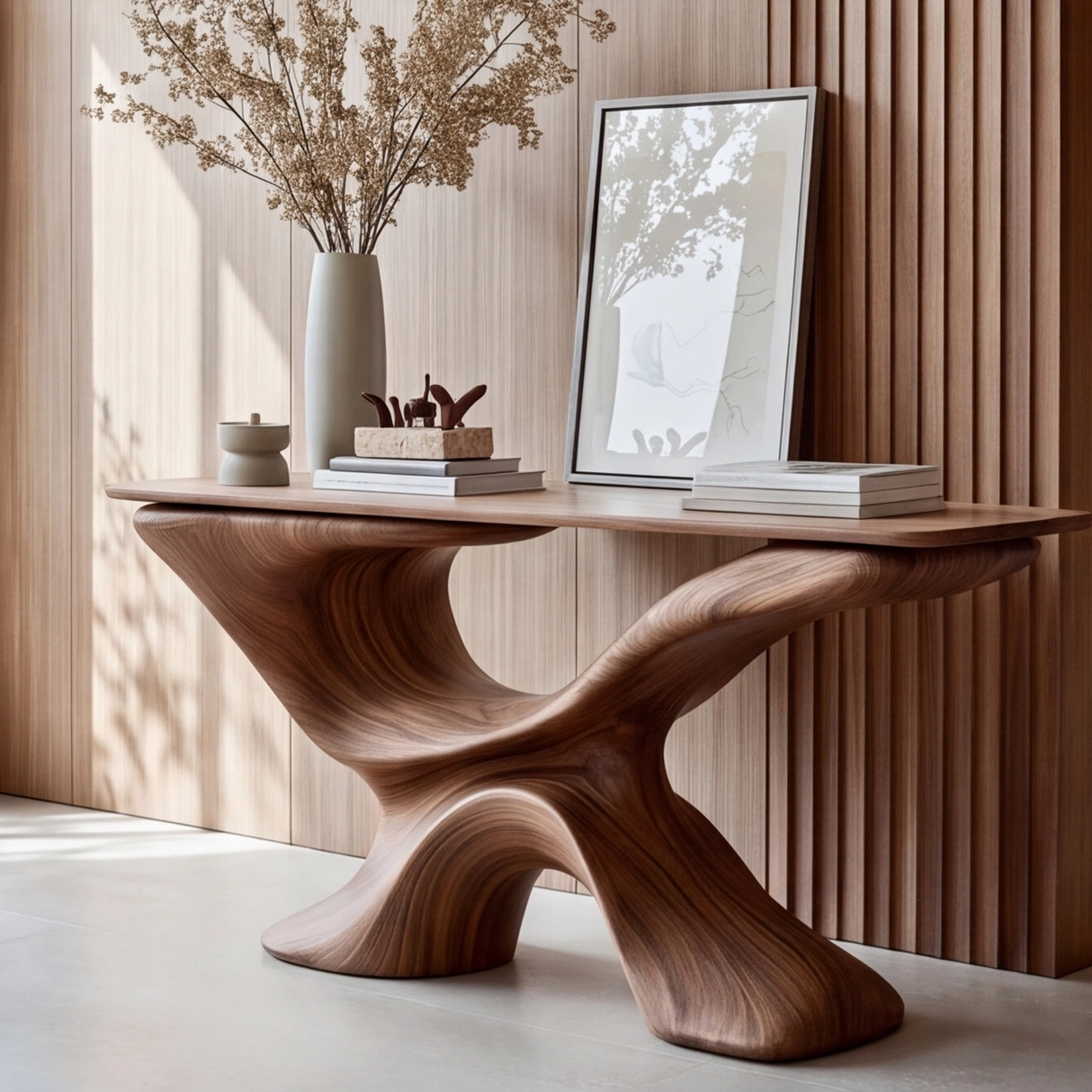 Averion Sculpted Solid Wood Console Table - Timberustic Console Table