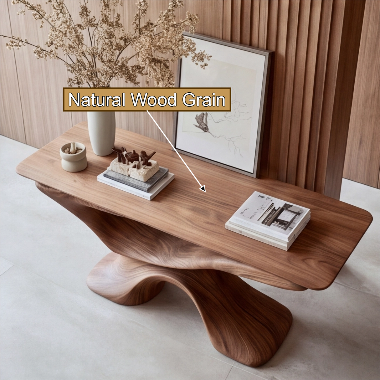 Averion Sculpted Solid Wood Console Table - Timberustic Console Table