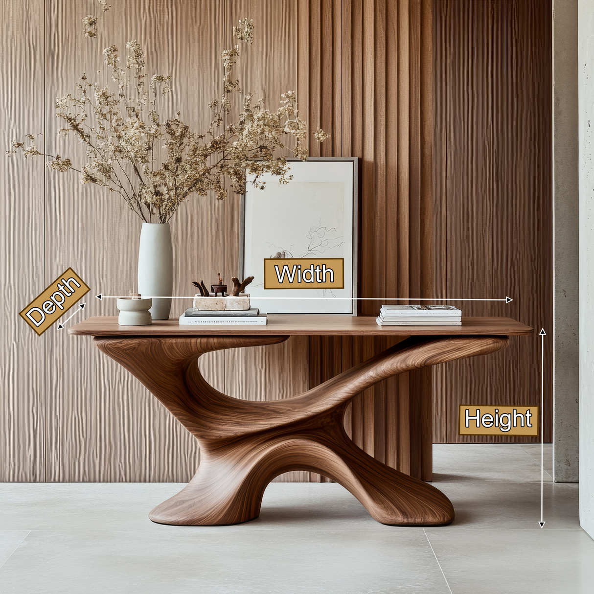Averion Sculpted Solid Wood Console Table - Timberustic Console Table