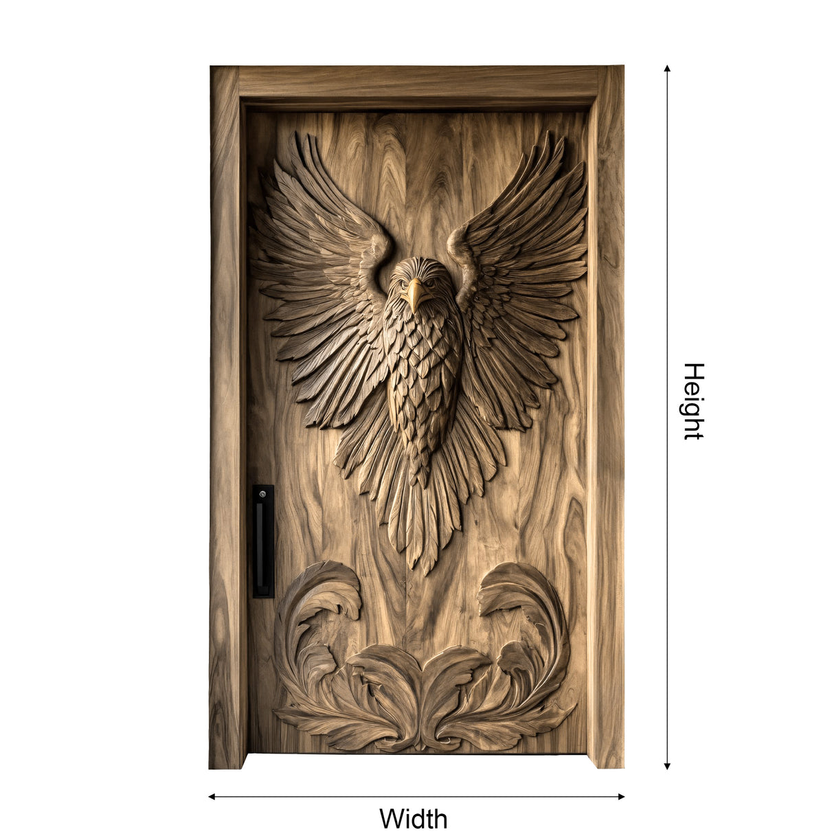 Averion Sculpted Solid Wood Rectangular Single Door - Timberustic Door